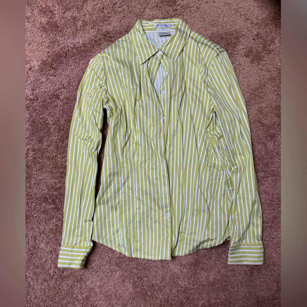 Van Heusen Lime and White Striped Shirt